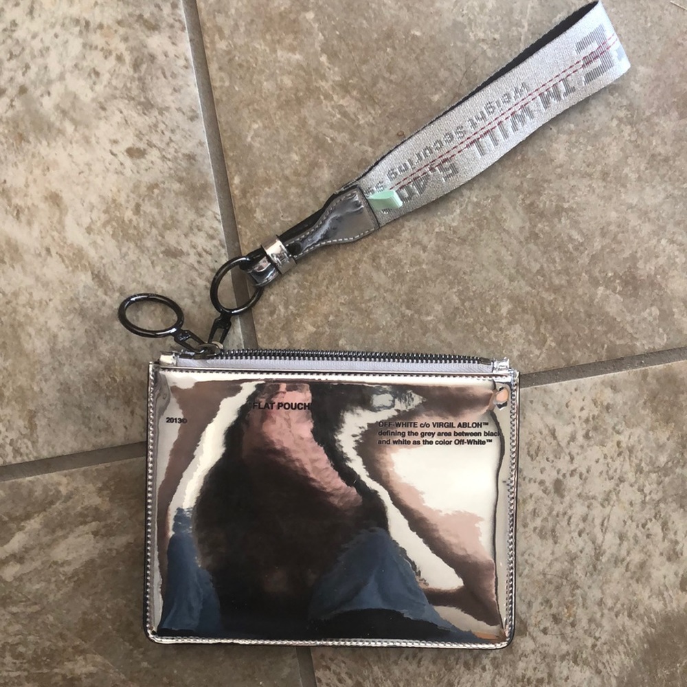 Off-White Mirror Double Flat Pouch/Wristlet